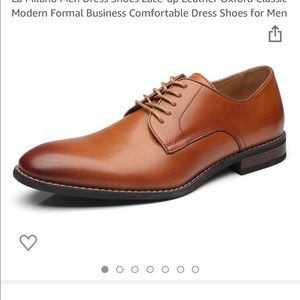 La Milano Mens Leather Oxford Lace-Up Dress Shoes